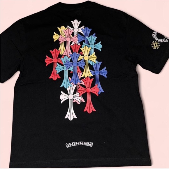 ◆送料込♪【Chrome Hearts】マルチカラークロス Tシャツ black Buy Chrome Hearts Cross T-Shirt 'Black/Multicolor' - 1383